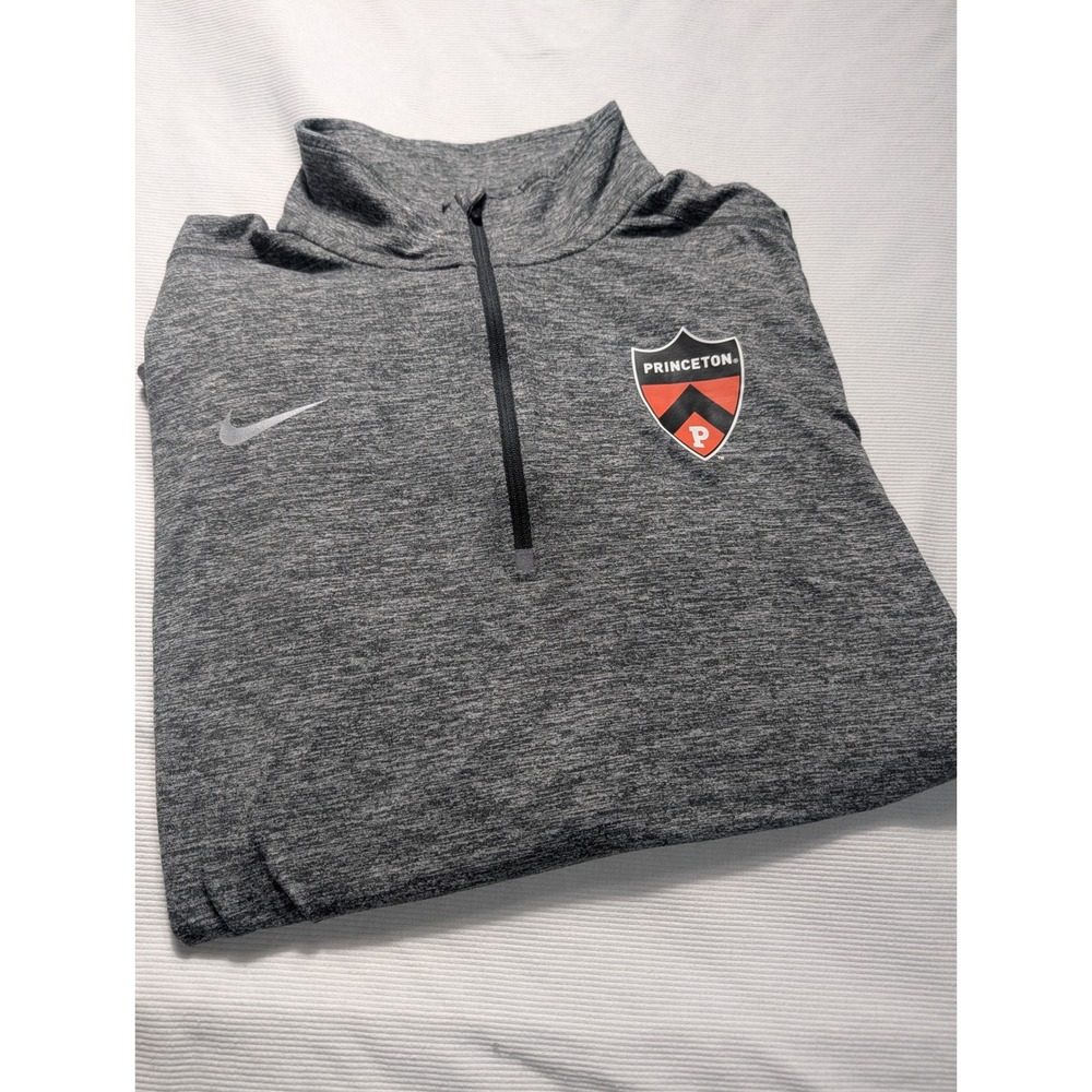 Nike Mens Princeton Tigers Dri-FIT Heather Element Quarter Zip Pullover Large